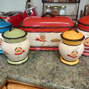 Chef Italiano hand painted kitchen set of 5